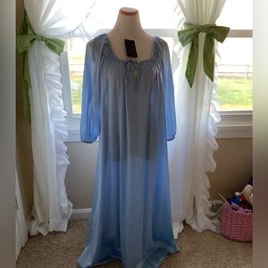 Vintage Anthony Richards nylon gown size 2X blue